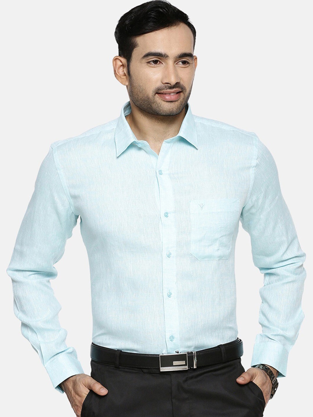 

Ramraj Original Linen Casual Shirt, Blue
