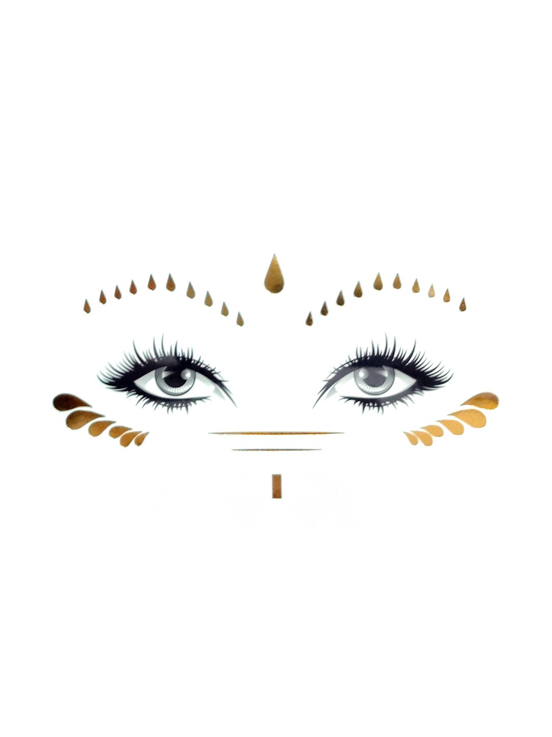 

S.A.V.I. Gold-Toned Face Designed Temporary Tattoos Stickers