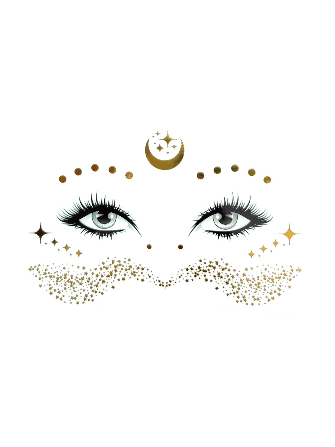 

S.A.V.I. Gold-Toned Face Designed Temporary Tattoo Stickers