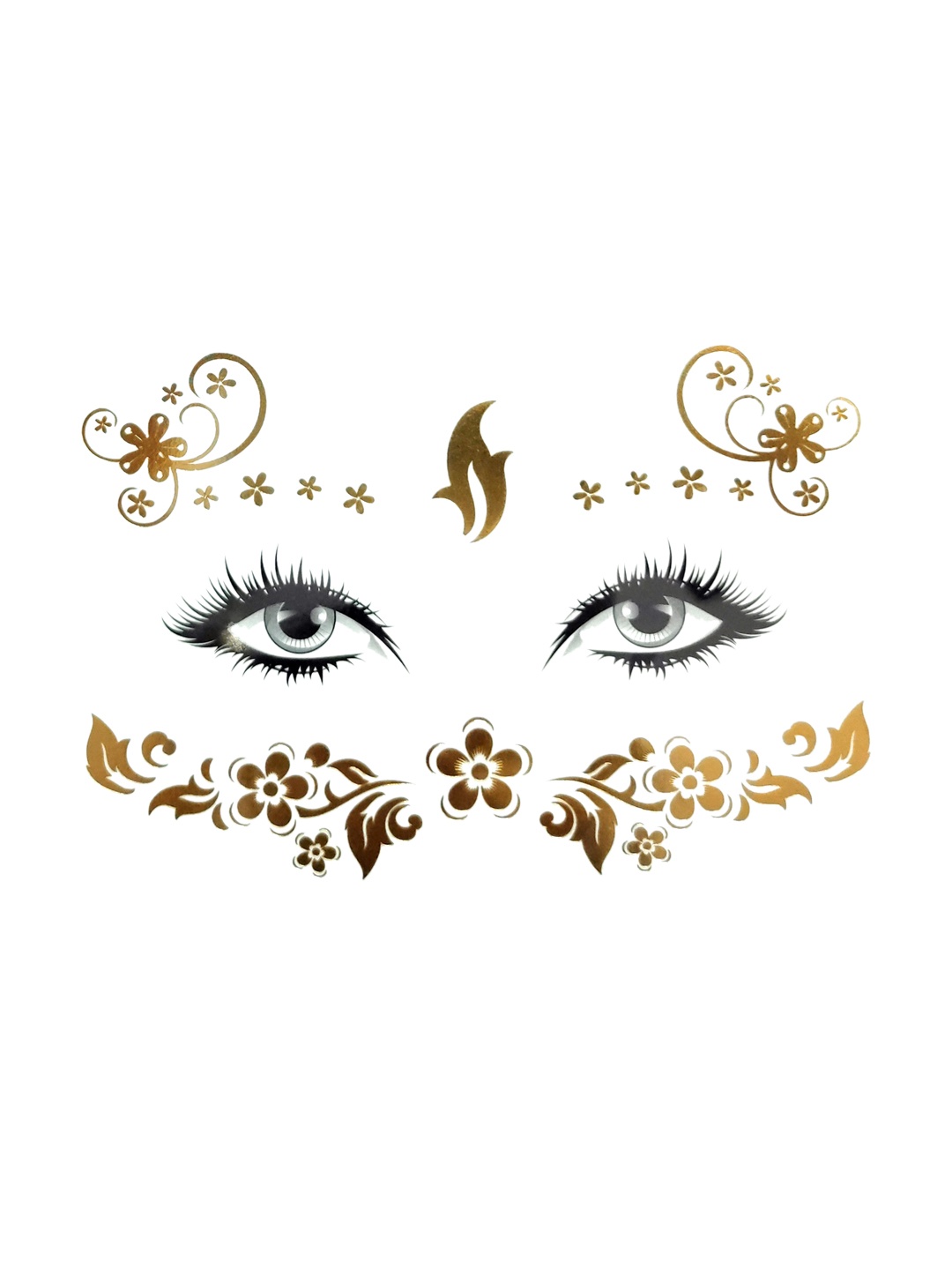 

S.A.V.I. Gold-Toned Face Designed Temporary Tattoo Stickers