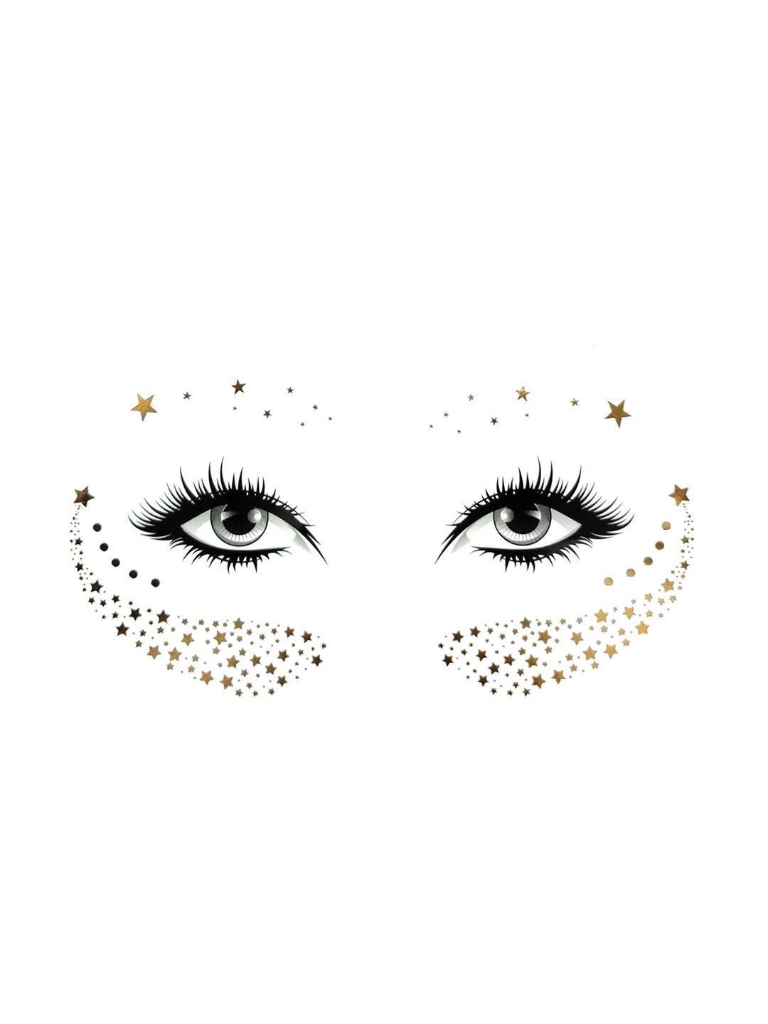 

S.A.V.I. Golden Stars Water Proof & Long Lasting Face Temporary Tattoo Stickers, Gold