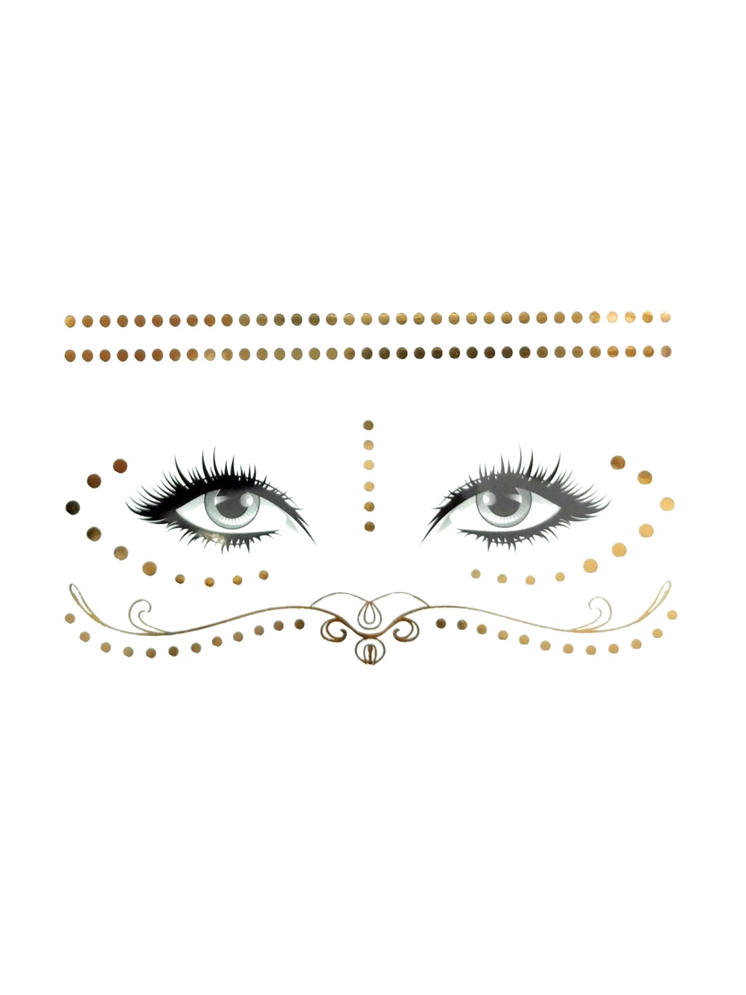 

S.A.V.I. Golden Water Proof & Long Lasting Face Temporary Tattoo Stickers, Gold
