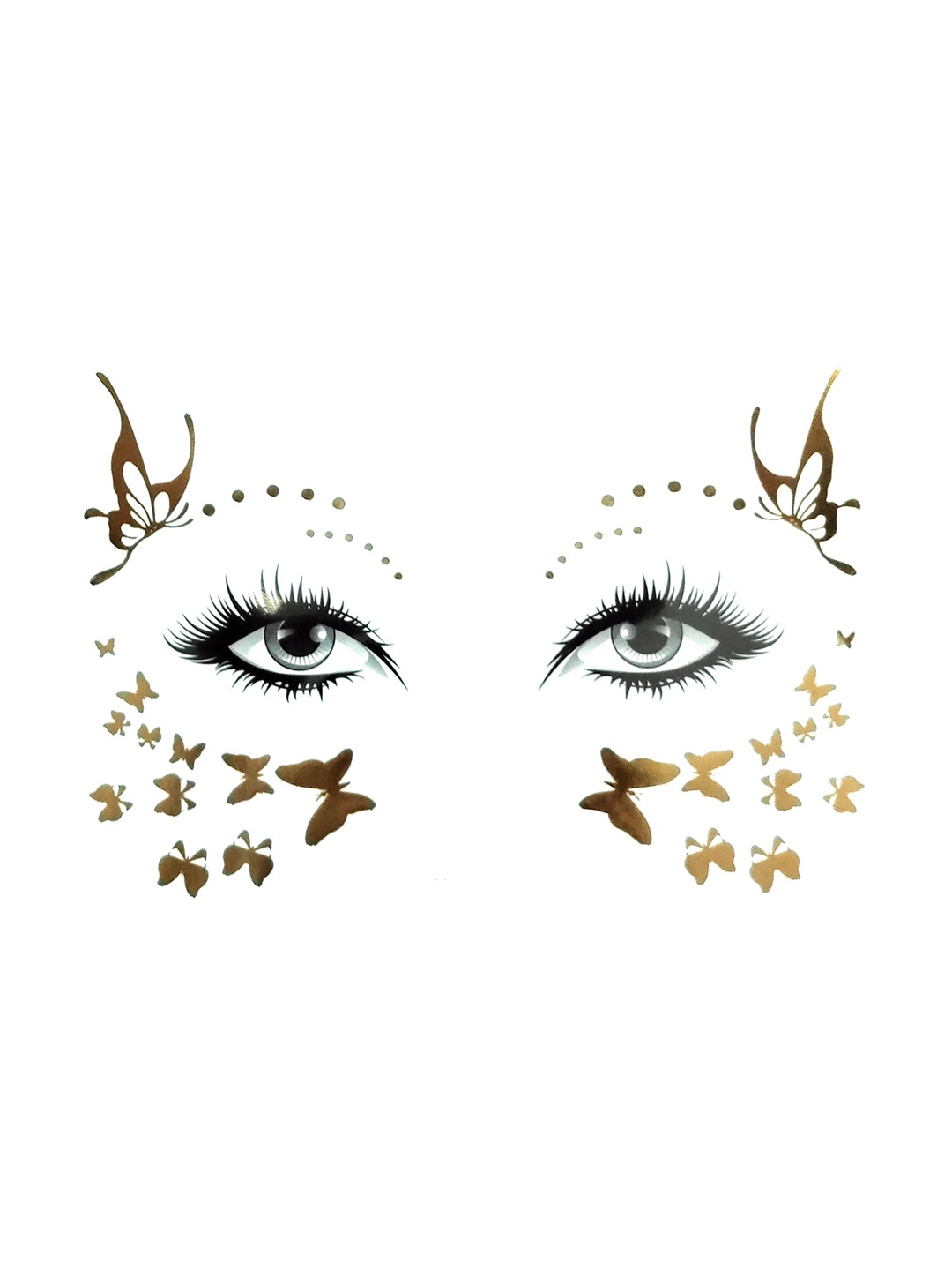 

S.A.V.I. Butterfly Temporary Tattoo Stickers for Face - Gold-Toned