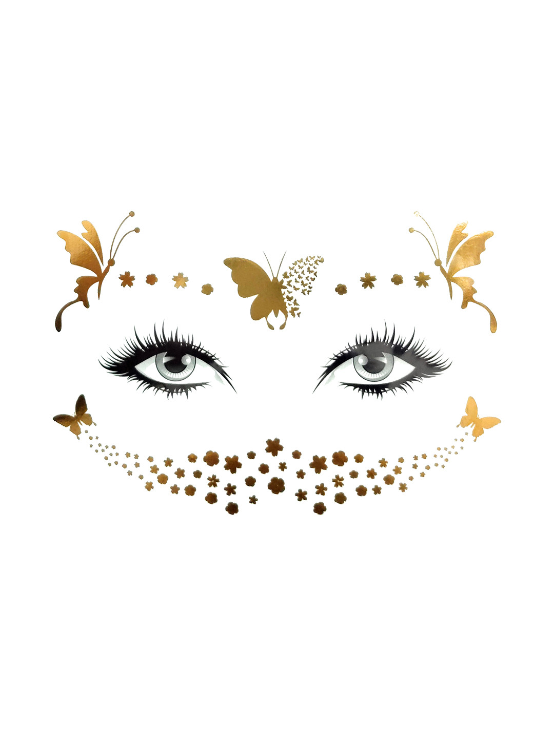 

S.A.V.I. Butterfly Temporary Tattoo Stickers for Face - Gold-Toned