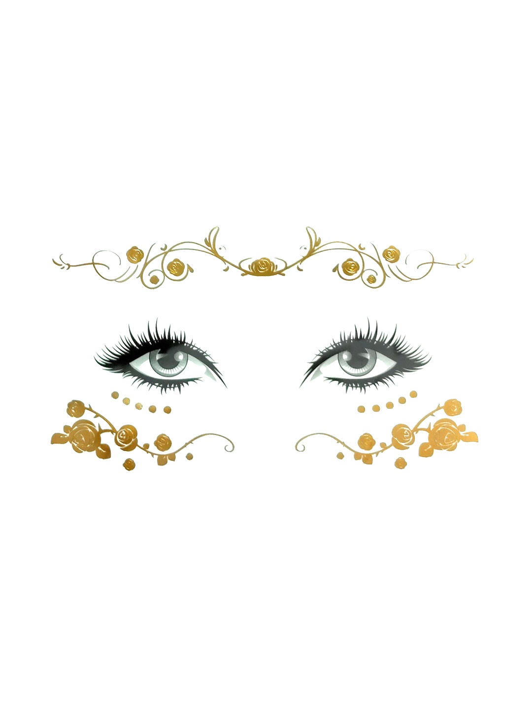 

S.A.V.I. Golden Face Designed Temporary Tattoo Sticker, Gold