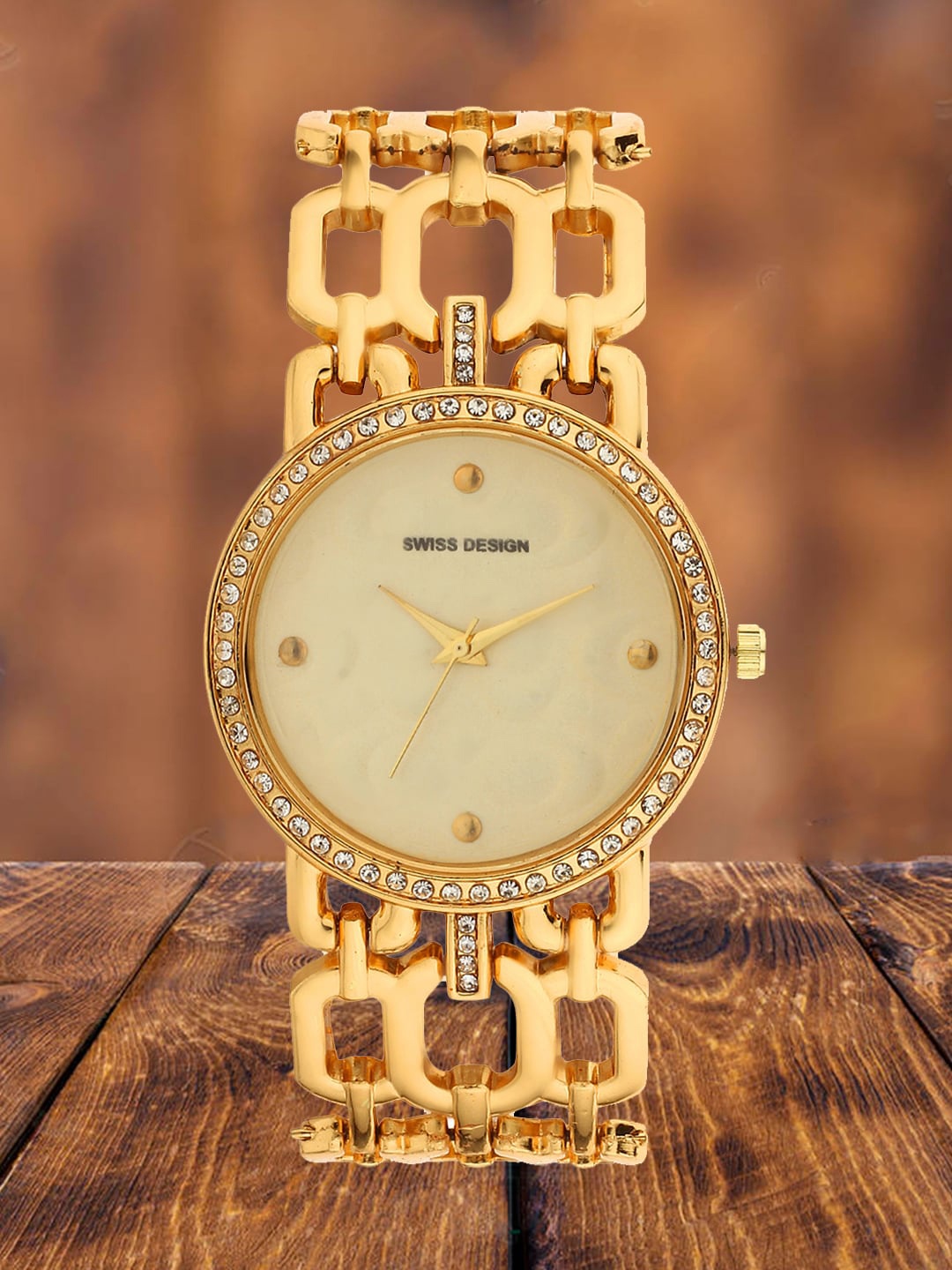 

Swiss Design Women Embellished Dial & Bracelet Style Straps Analogue Watch SDWatch-F6, White