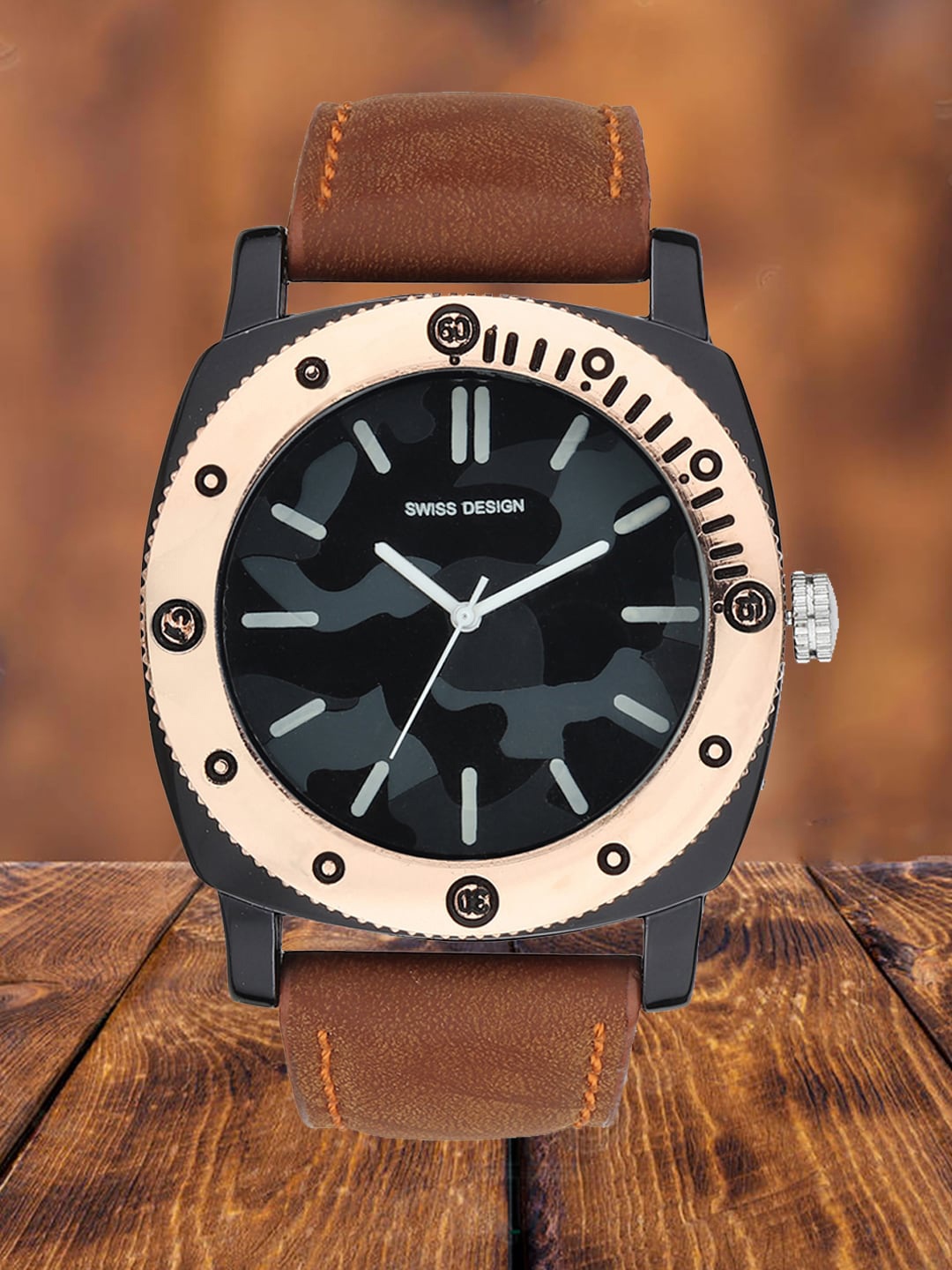 

Swiss Design Men Printed Dial Analogue Watch- SDWatch-705-CP, Brown