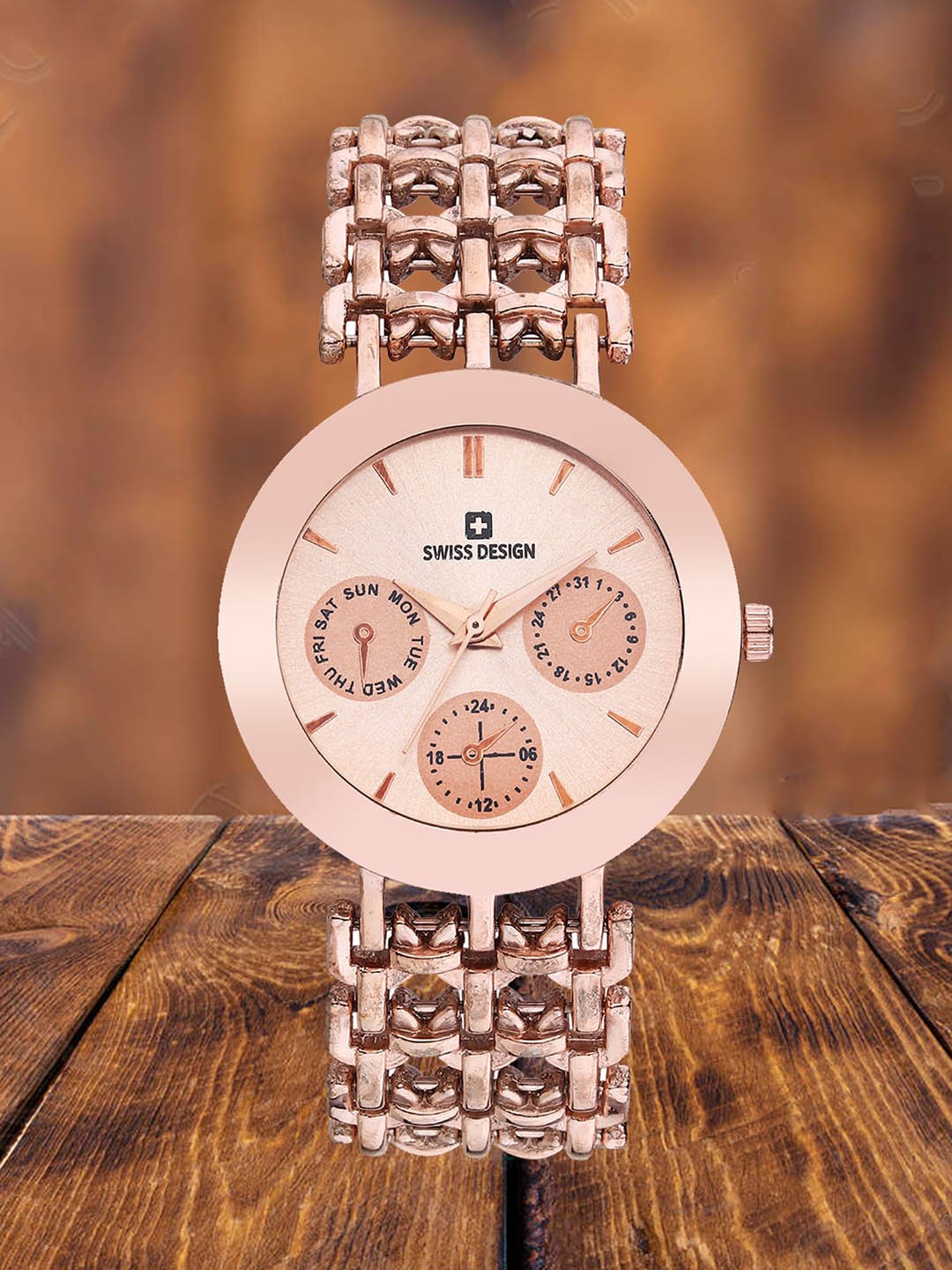 

Swiss Design Women Bracelet Style Straps Analogue Watch SDWatch, Rose