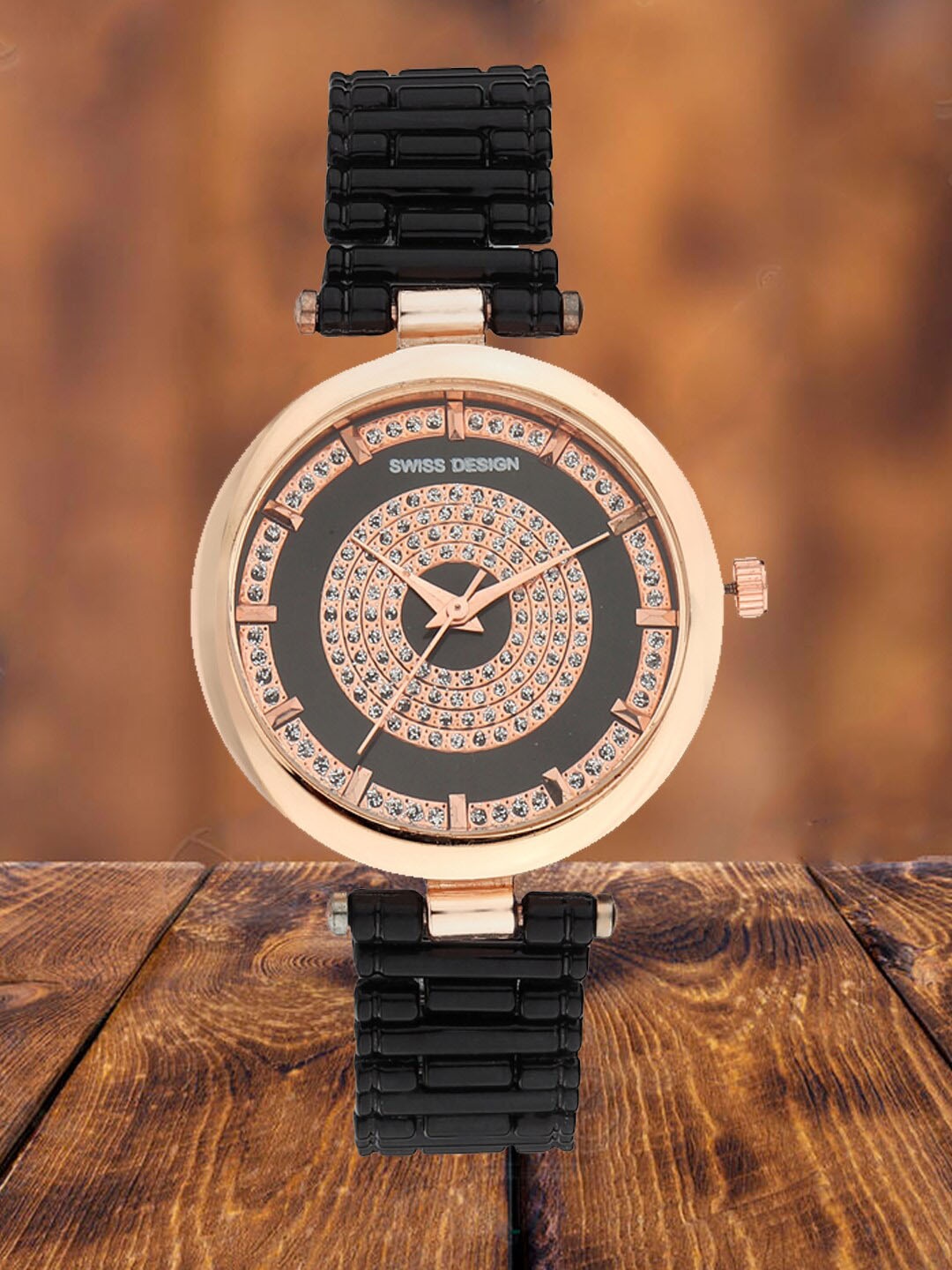 

Swiss Design Women Dial & Bracelet Style Straps Analogue Watch SDWatch-WH5, Black