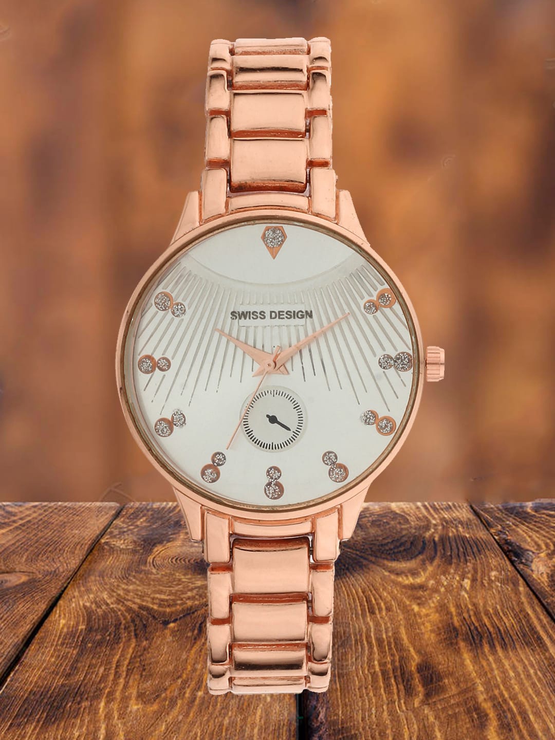 

Swiss Design Women Embellished Dial & Bracelet Style Straps Analogue Watch SDWatch-G7, White