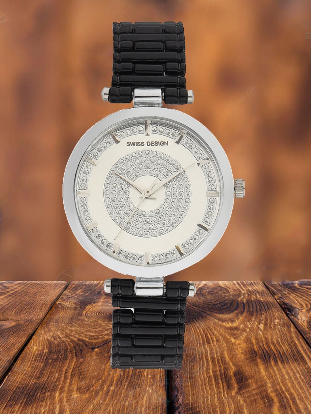 

Swiss Design Women Embellished Bracelet Style Straps Analogue Watch SDWatch-WH1, White