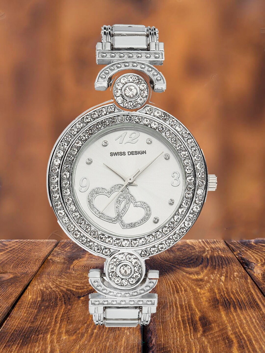 

Swiss Design Women Embellished Dial & Bracelet Style Straps Analogue Watch SDWatch-WA1, White