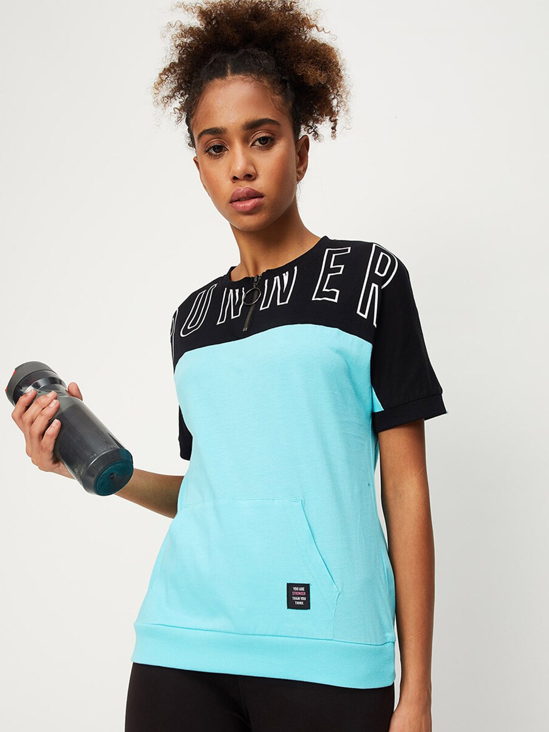 

max Colourblocked Pure Cotton T-Shirt, Blue