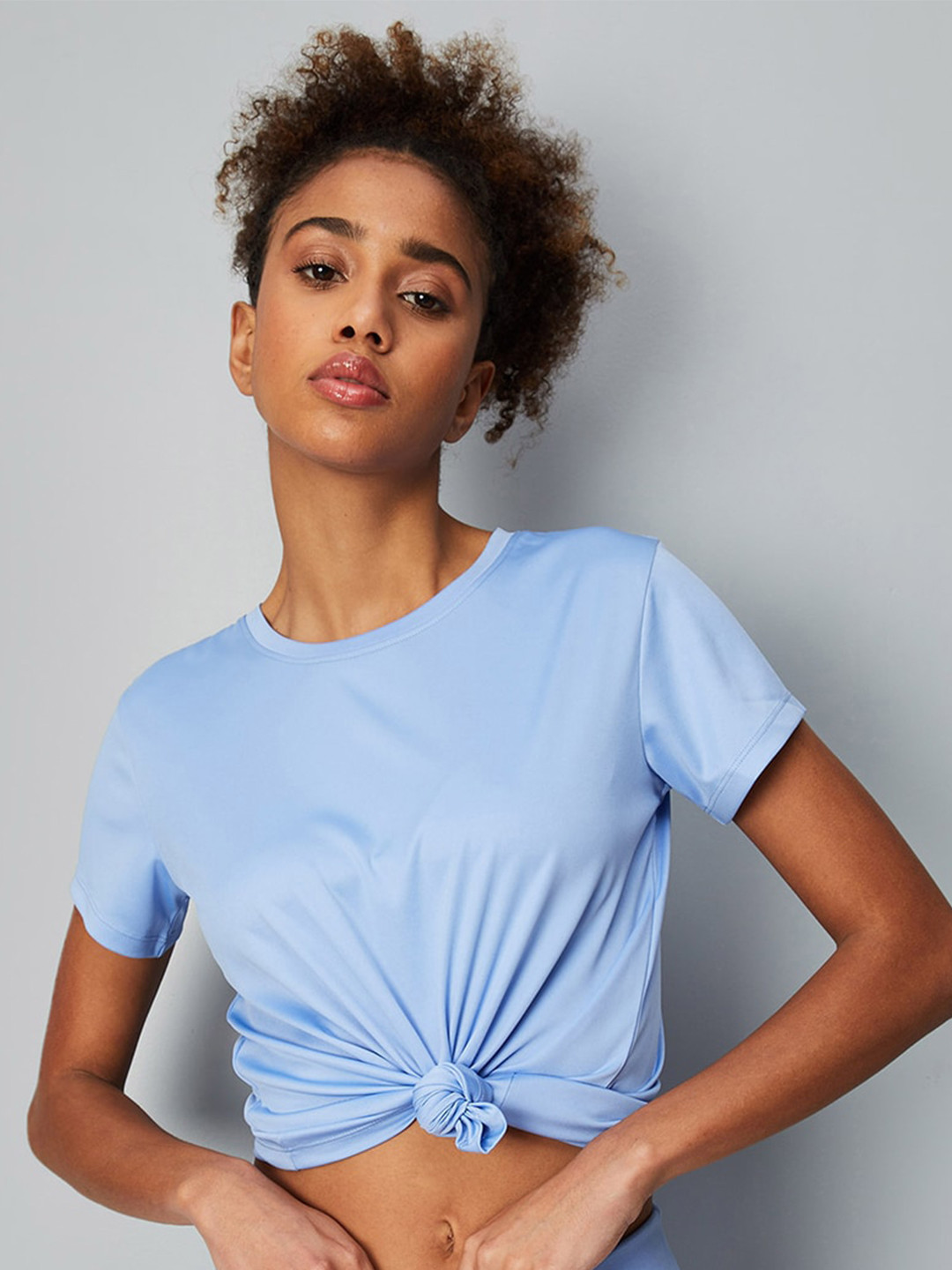 

max Round Neck Regular Sleeves T-shirt, Blue