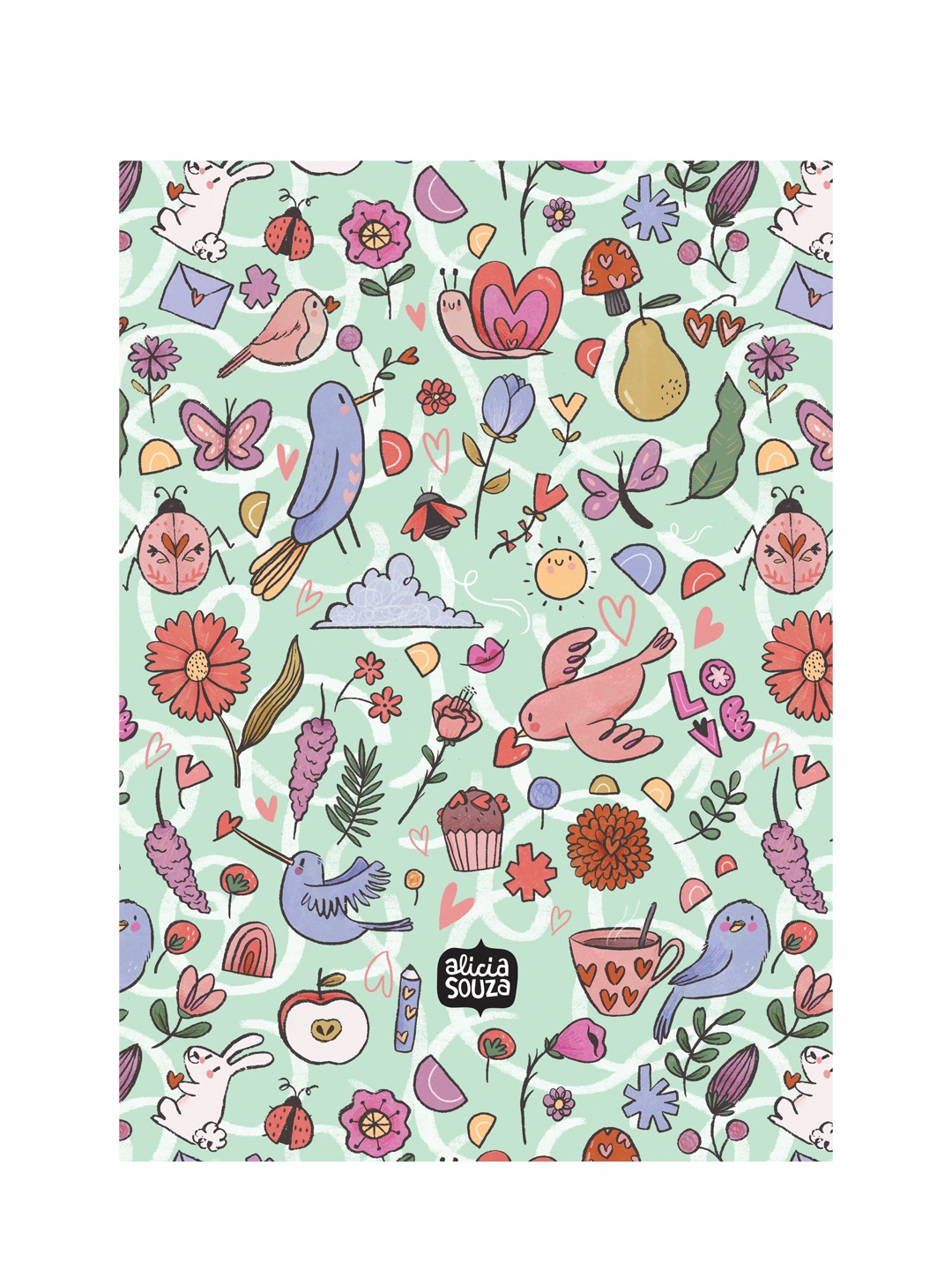 

Alicia Souza Printed Love Sticker Book, Blue