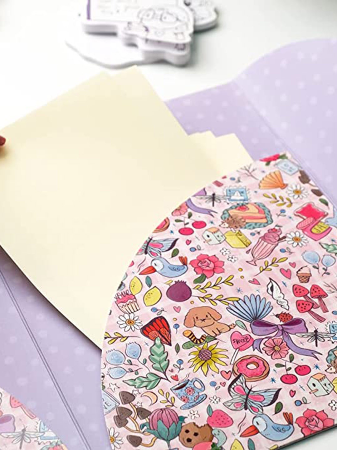 

Alicia Souza Floral Printed Multi-Purpose Paper Folder, Pink
