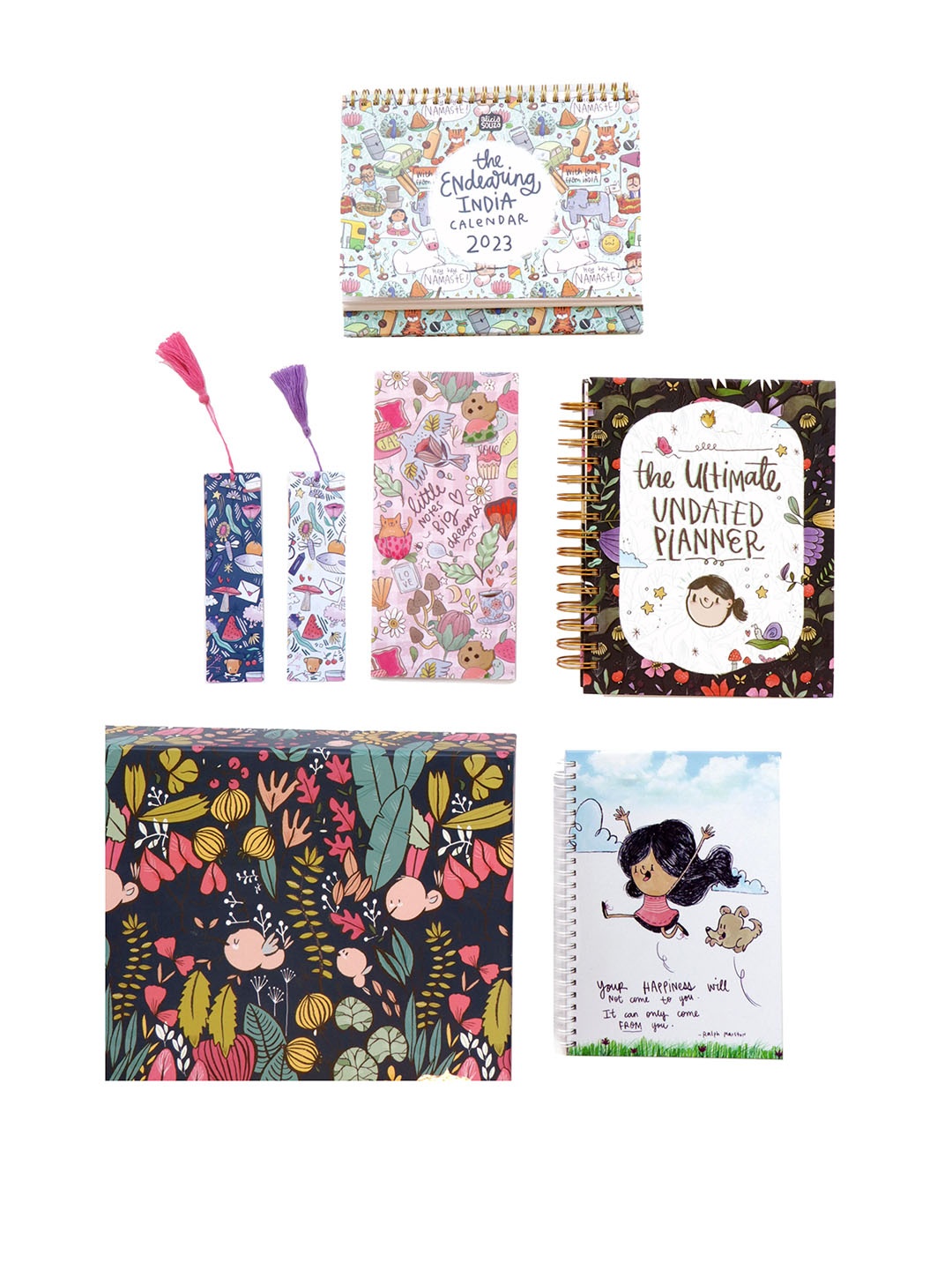 

Alicia Souza Floral Printed Undated Planner Gift Box, Black