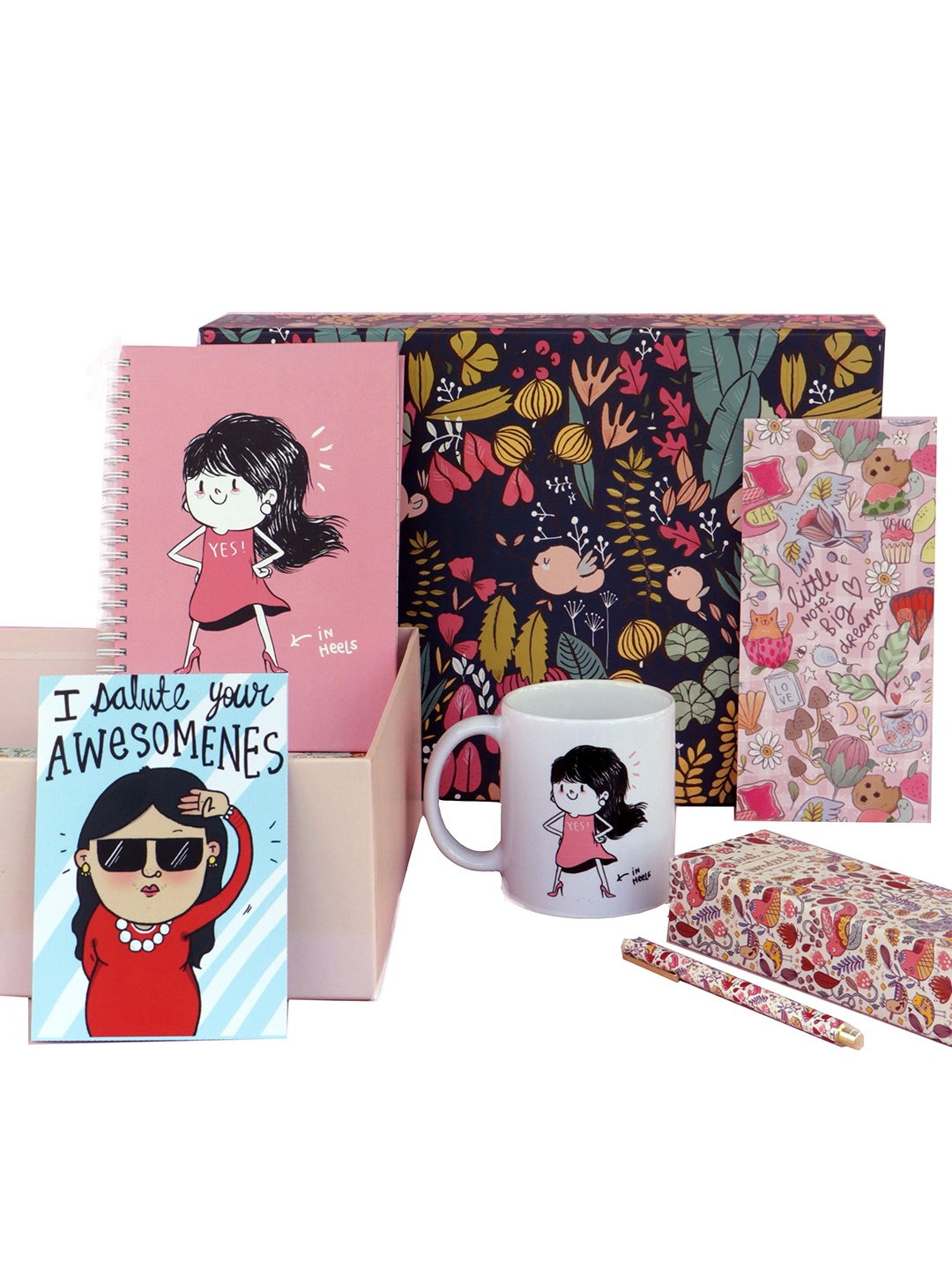 

Alicia Souza Set of 6 Girl Boss Printed Gift Box, Pink