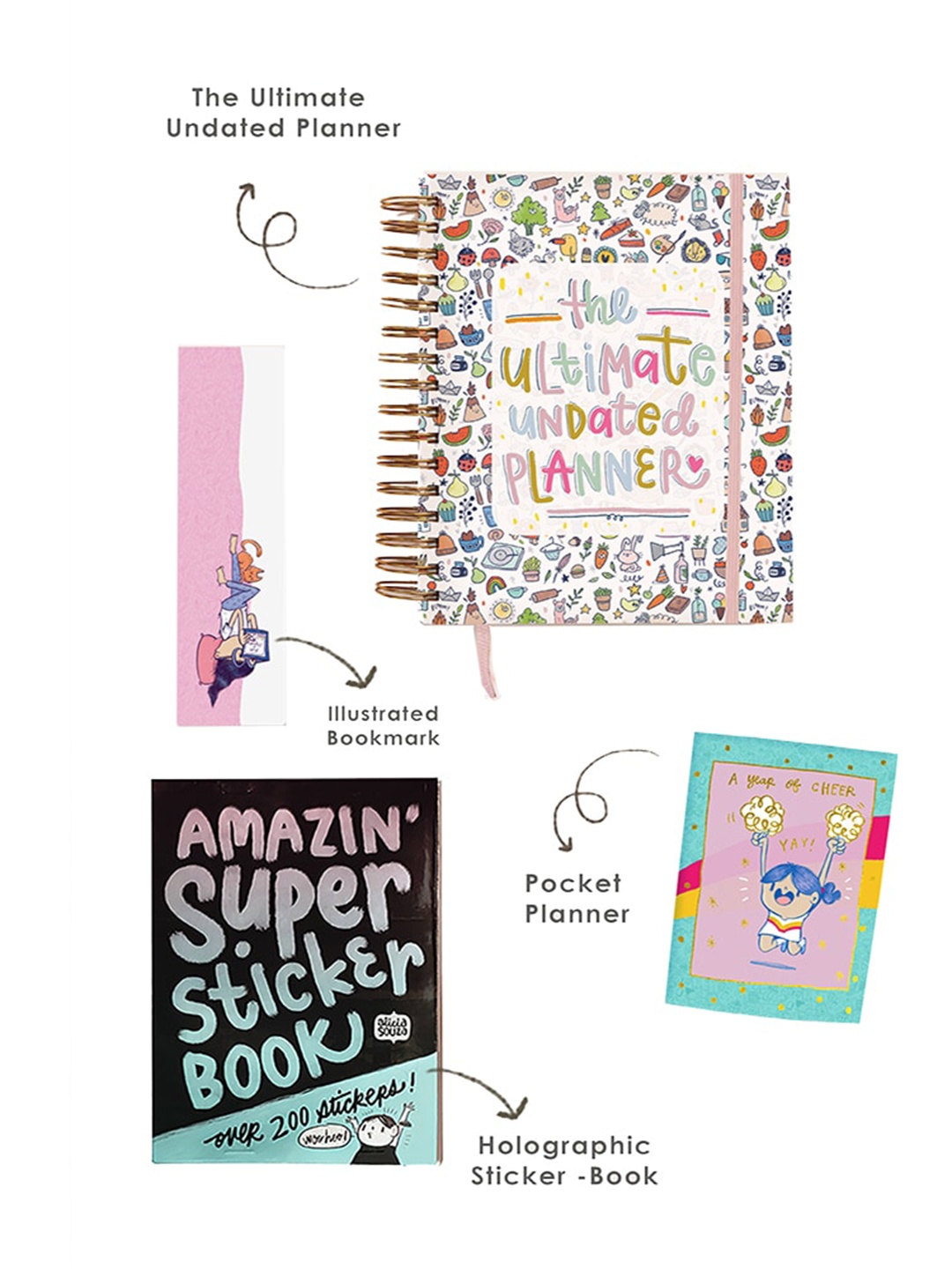 

Alicia Souza The Fun Doodles Ultimate Undated Planner Gift Box, White