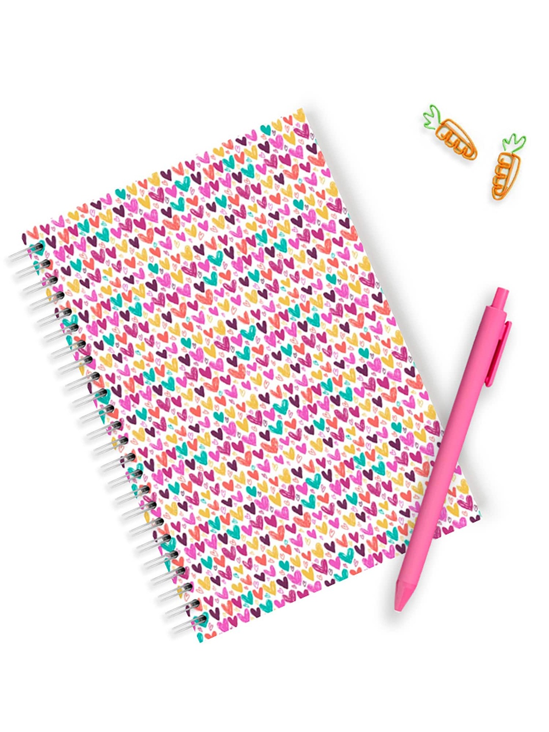 

Alicia Souza Hearts Printed Spiral Notebook, Pink