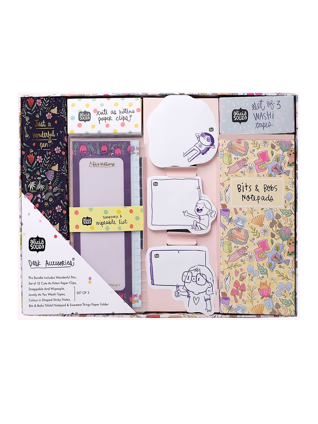 

Alicia Souza Floral Printed Ultimate Desk Accessories, Yellow