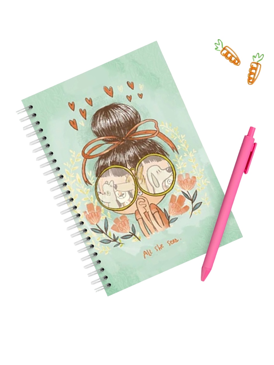 

Alicia Souza All She Sees Printed Spiral Notebook, Sea green