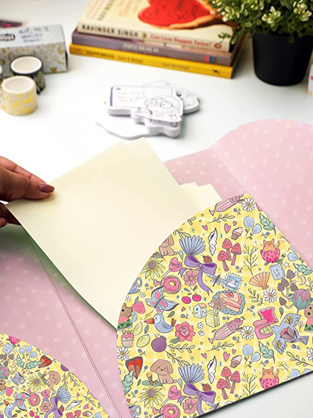 

Alicia Souza Floral Printed Paper Folder, Yellow