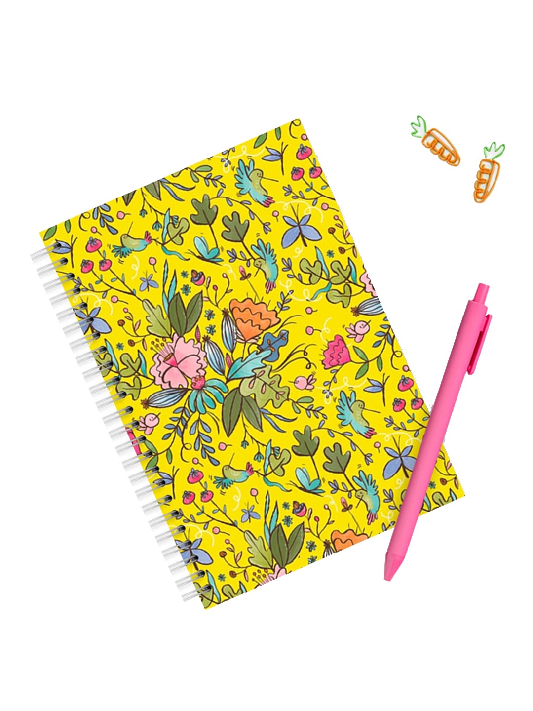 

Alicia Souza Floral Printed Spiral Notebook, Yellow