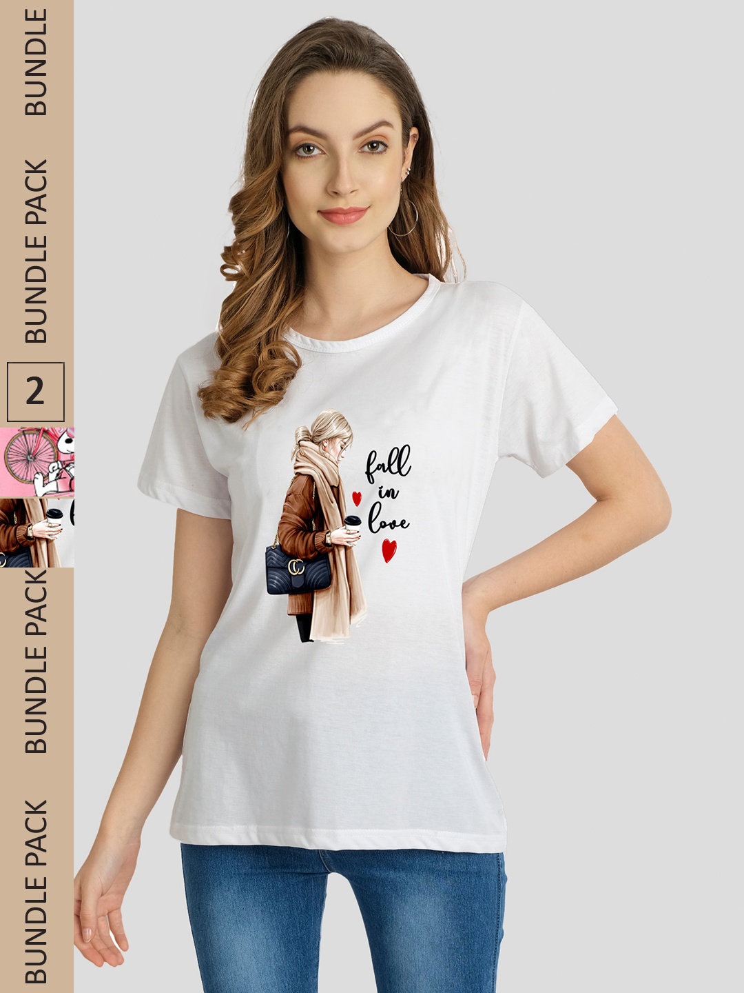 

CHOZI Pack Of 2 Graphic Printed Running T-shirt, White