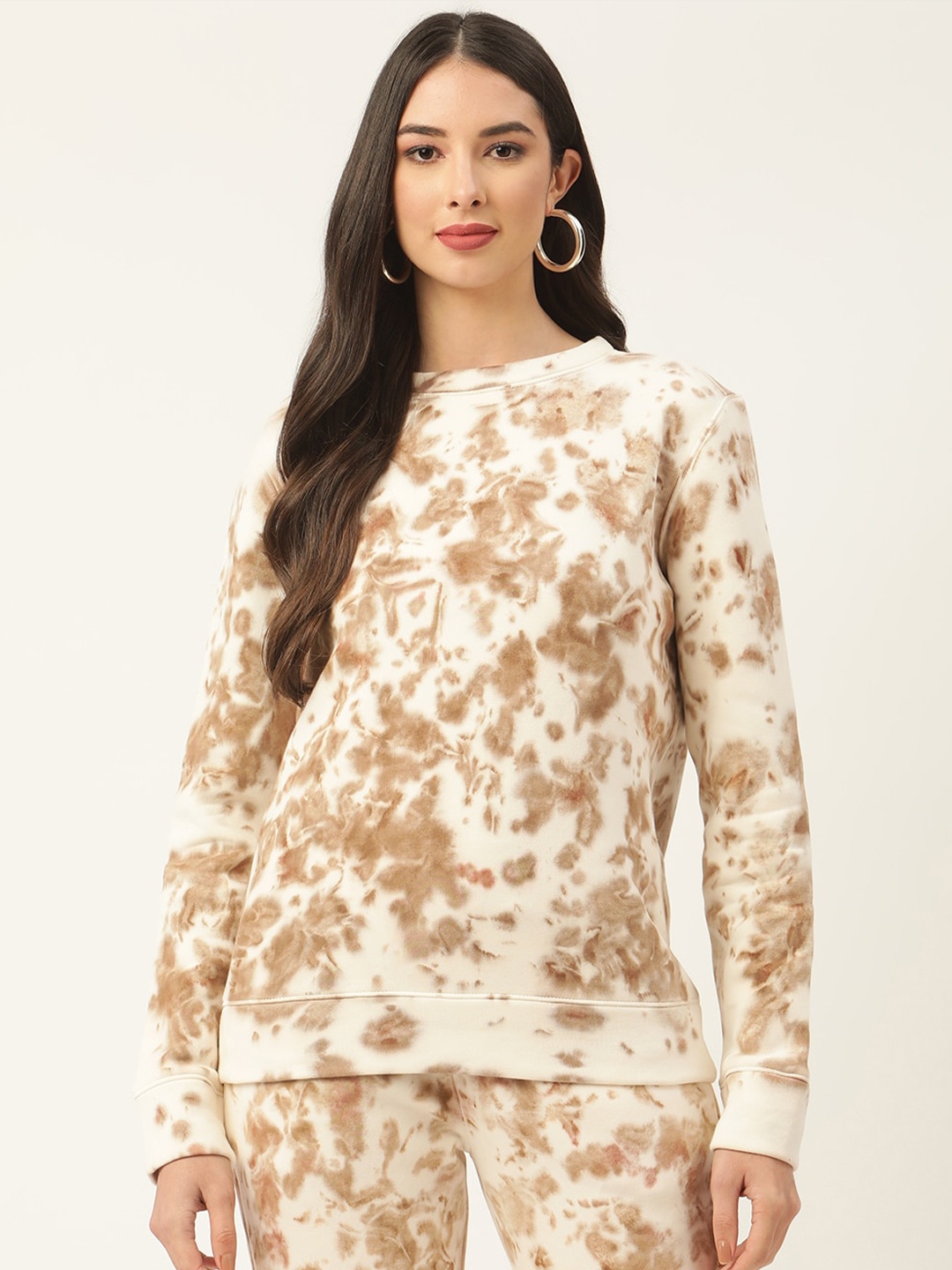 

DressBerry Tie And Dye Cotton Pullover, Brown