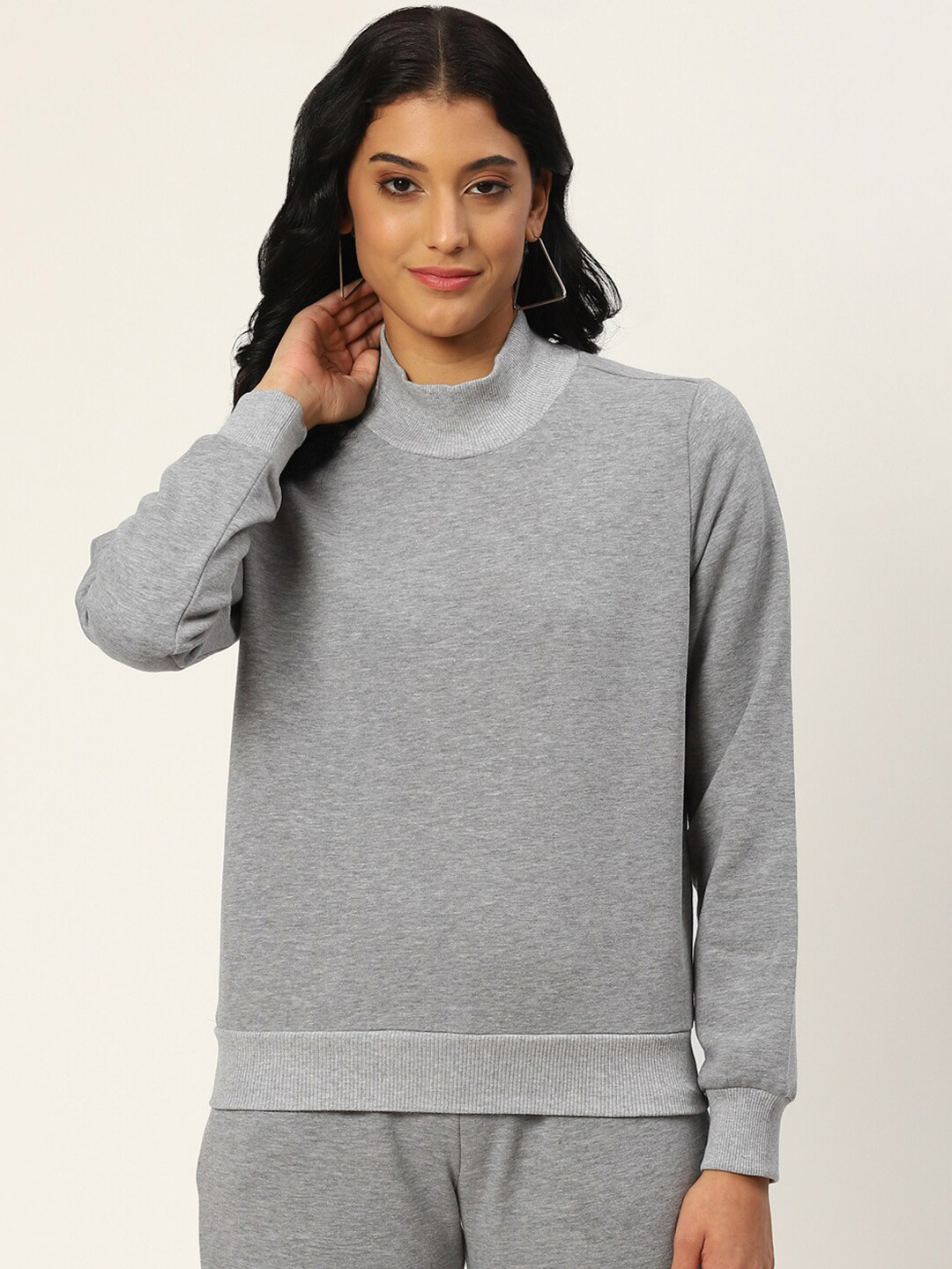 

DressBerry Regular Fit Ribbed Sweatshirt, Grey