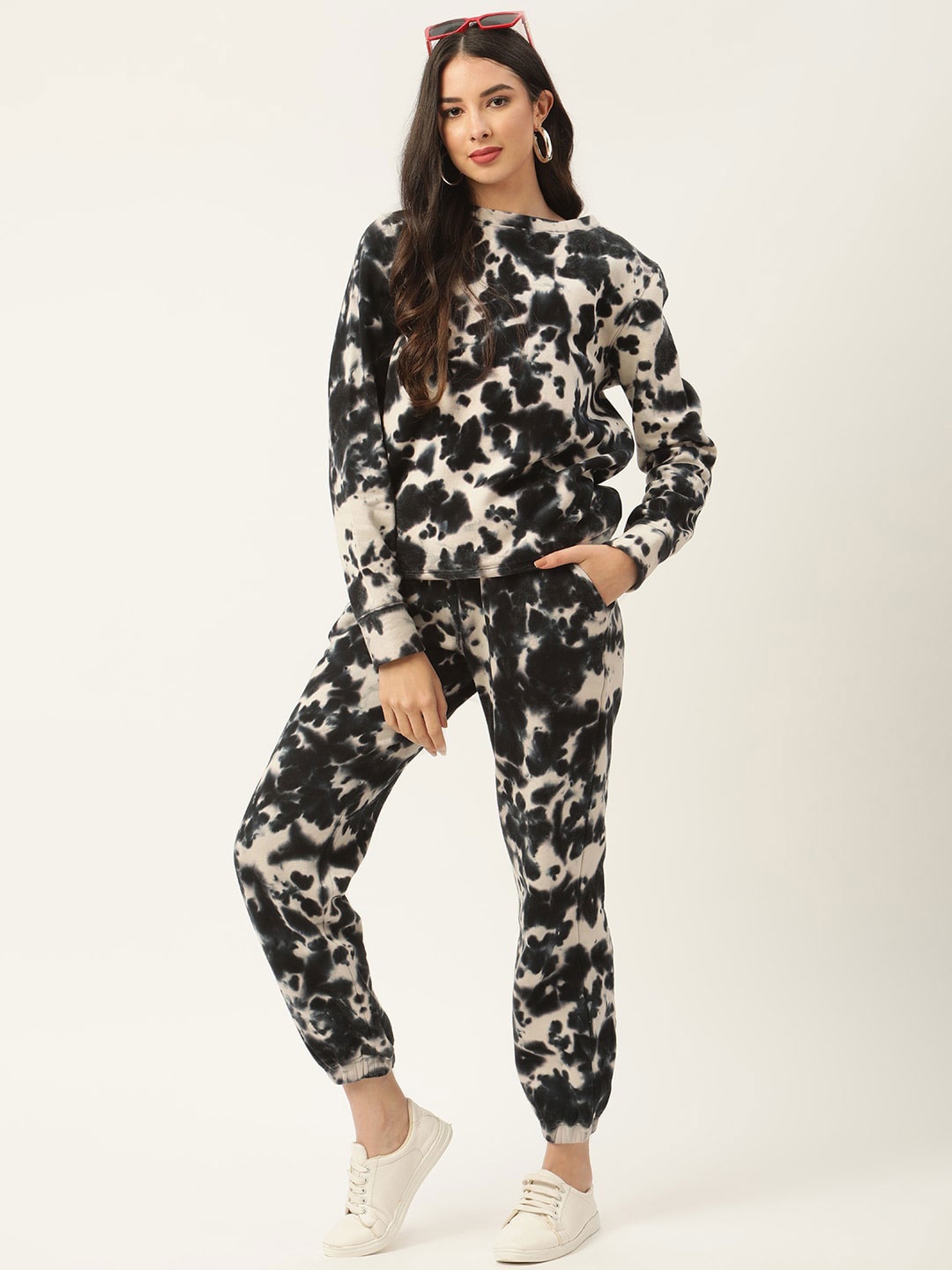 

DressBerry Tie And Dye Cotton Pullover, Black