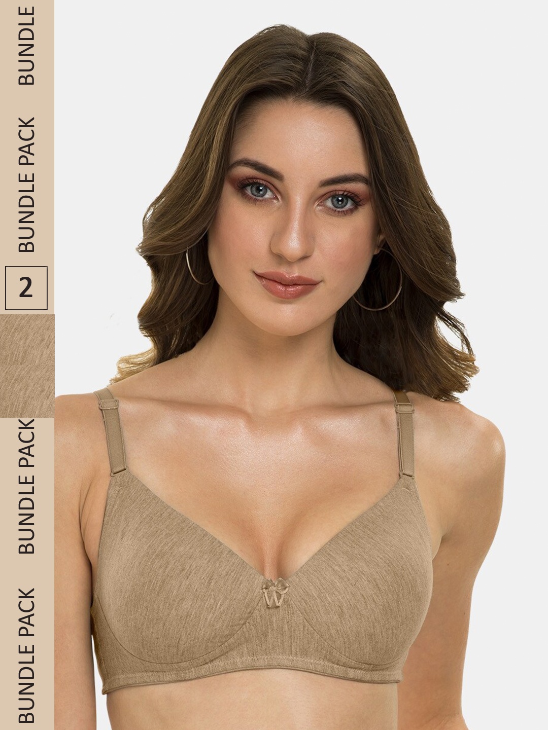 

Tweens Pack of 2 Lightly Padded All Day Comfort Seamless T-shirt Bra, Beige