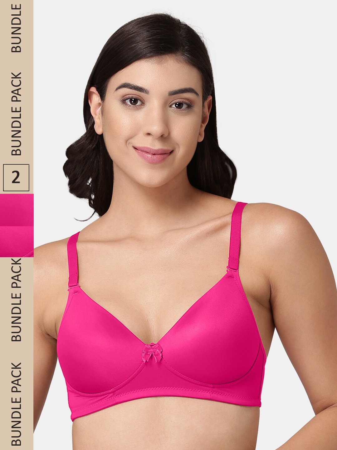 

Tweens Pack of 2 Lightly Padded All Day Comfort Seamless T-shirt Bra, Pink