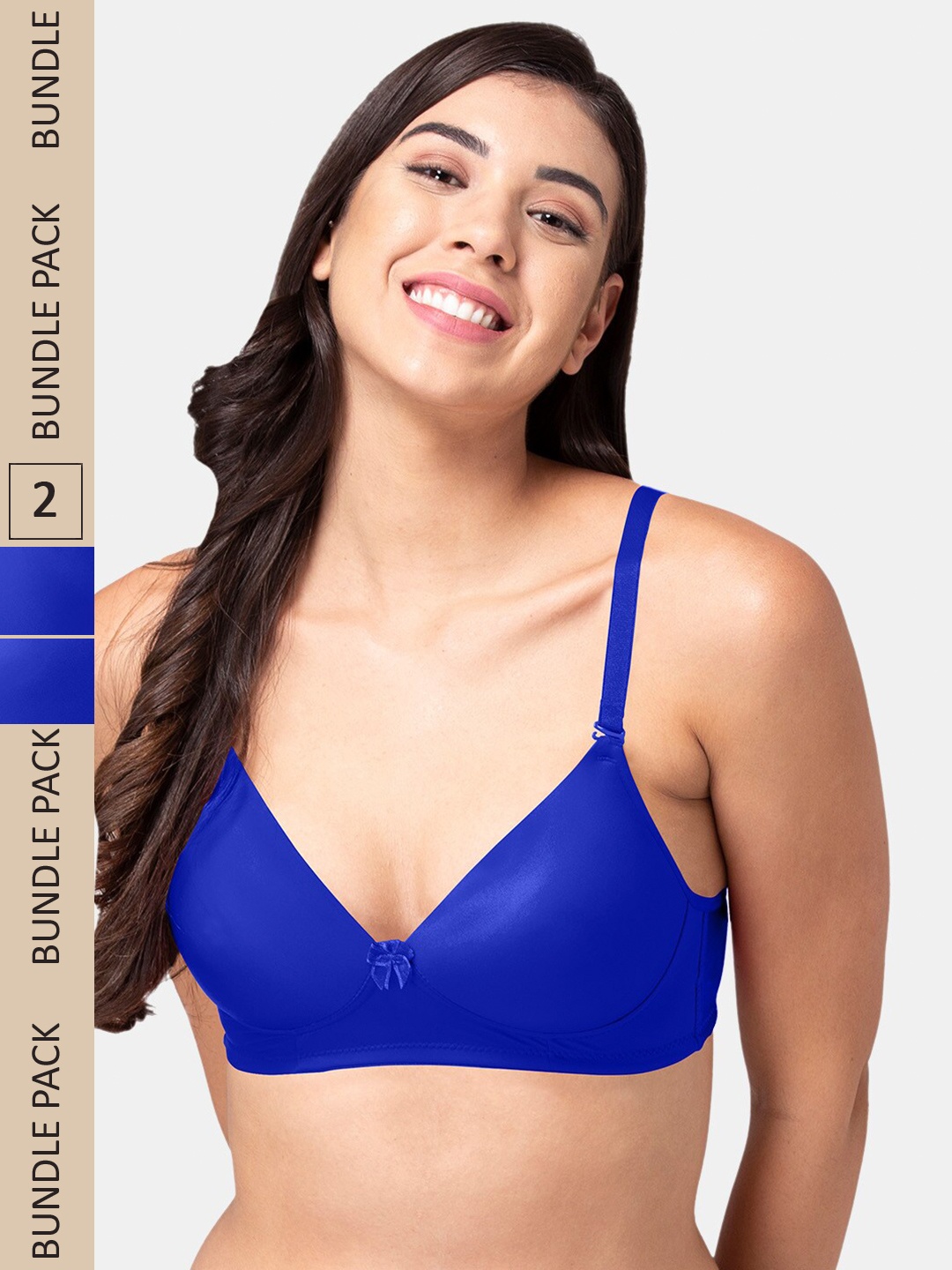 

Tweens Pack of 2 Lightly Padded All Day Comfort Seamless T-shirt Bra, Blue