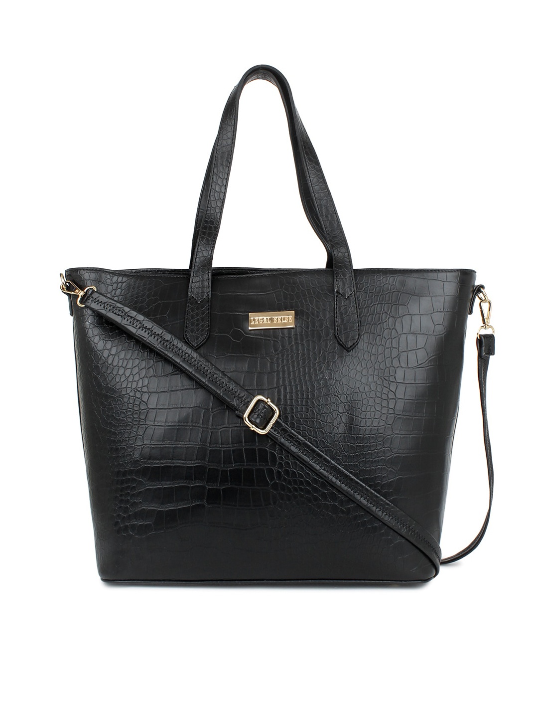 

LEGAL BRIBE Textured Structured Shoulder Bag, Black