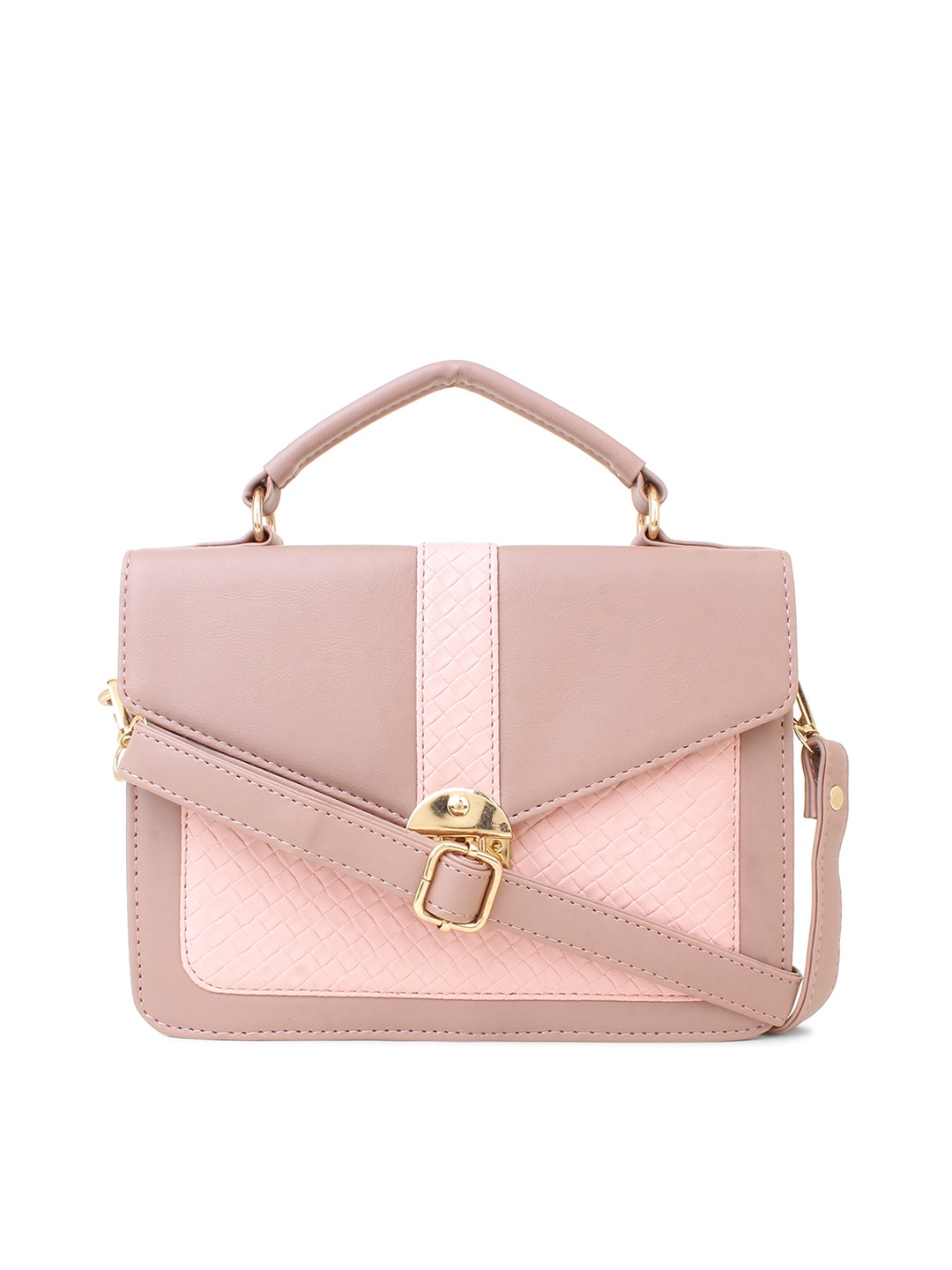 

LEGAL BRIBE Colourblocked Structured Satchel, Pink