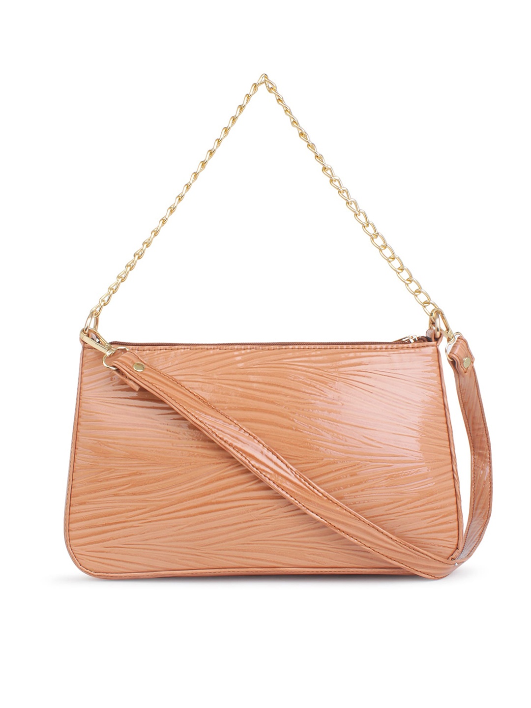 

LEGAL BRIBE Textured Structured Handheld Bag, Peach