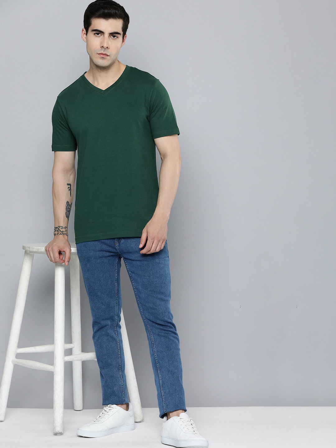

ether V-Neck T-shirt, Green