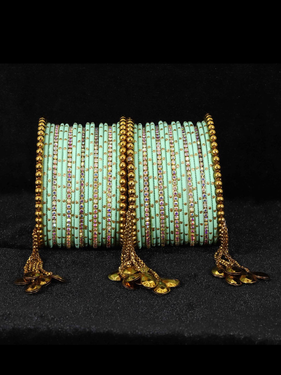 

NMII Set Of 38 Cubic Zirconia-Studded Bangles, Gold