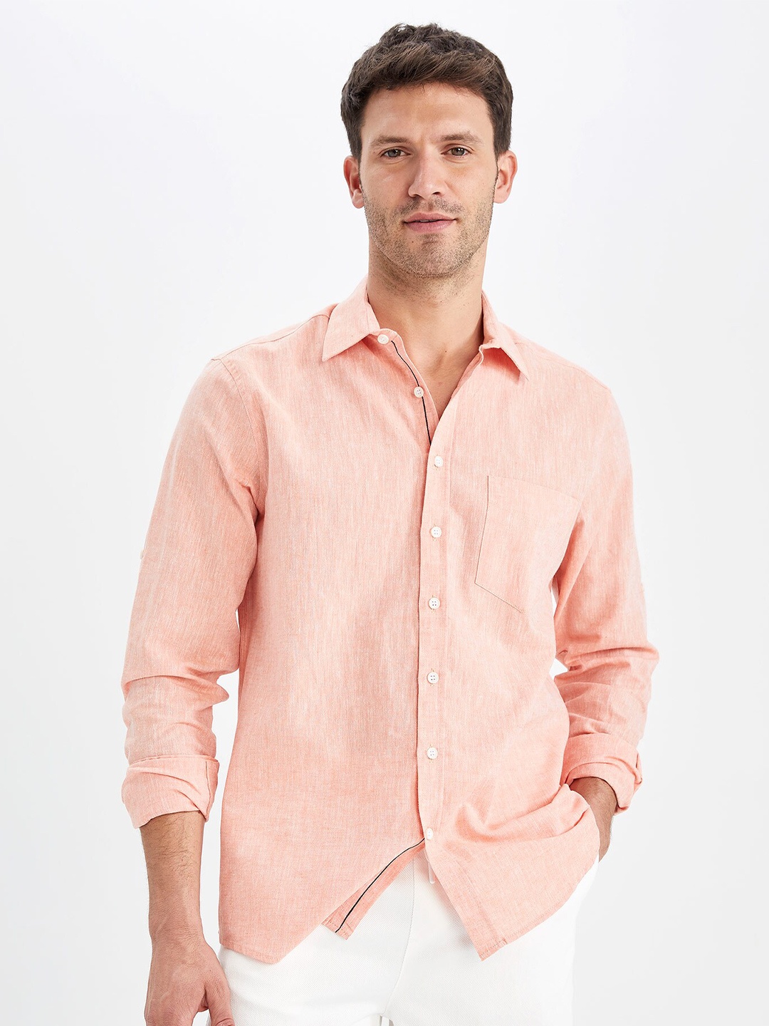 

DeFacto Regular Fit Casual Shirt, Peach