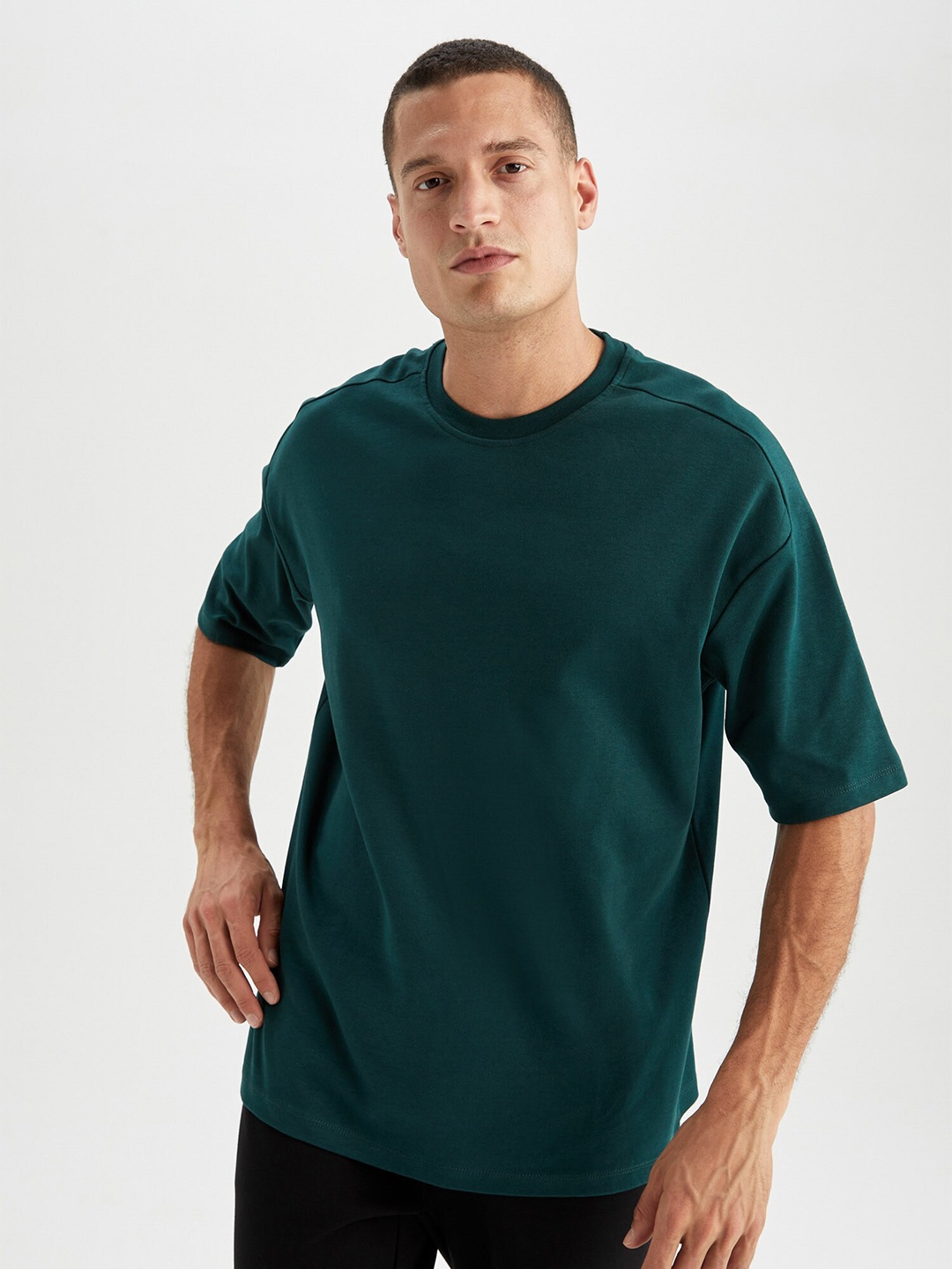 

DeFacto Round Neck Cotton T-shirt, Green