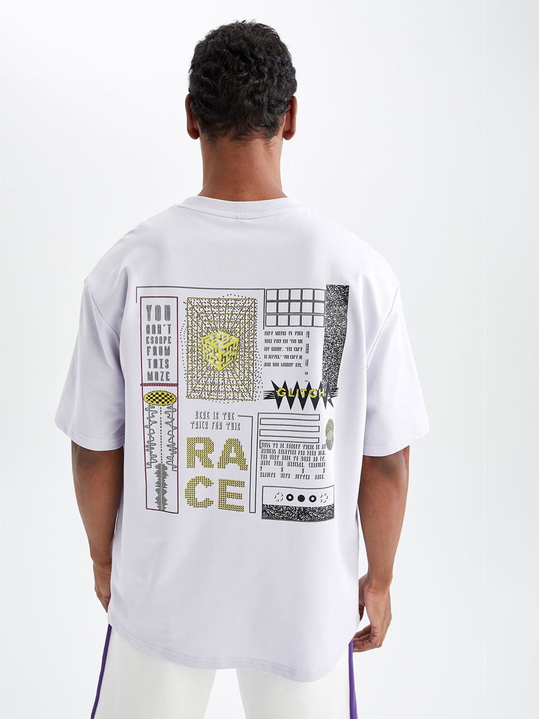 

DeFacto Typography Printed Drop Shoulder T-shirt, White