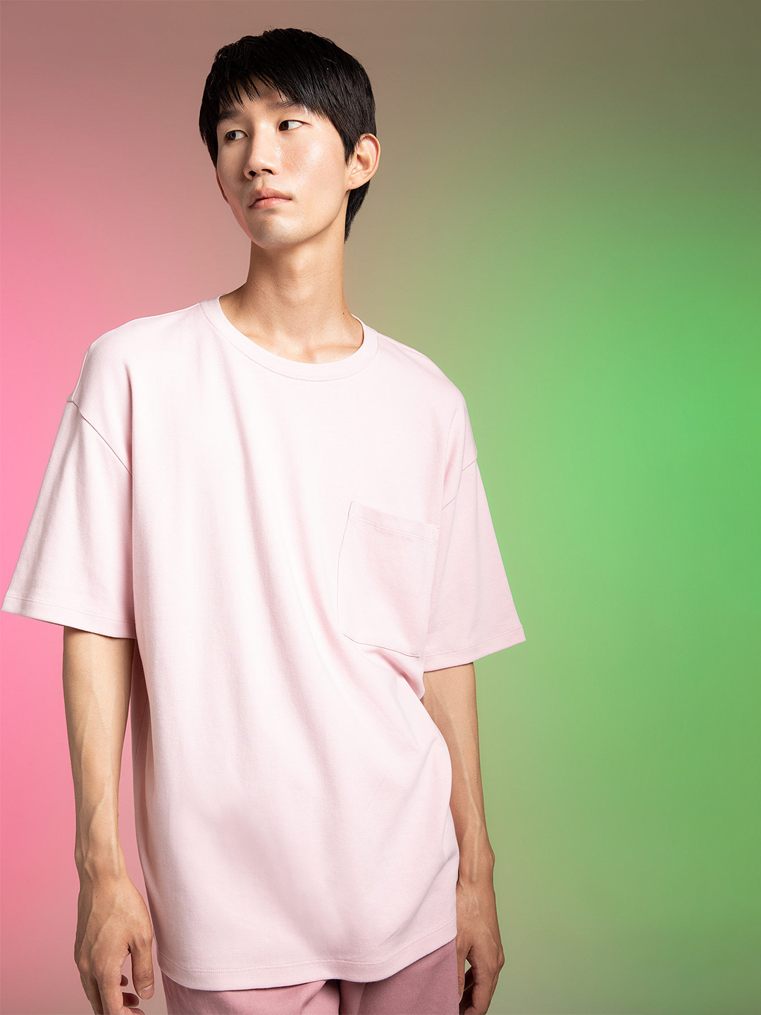 

DeFacto Drop-Shoulder Sleeves T-shirt, Pink
