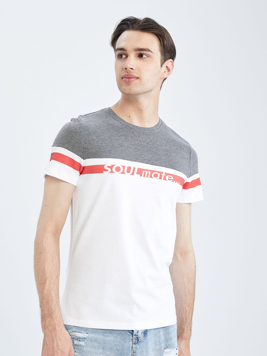 

DeFacto Typography Printed Cotton T-shirt, White
