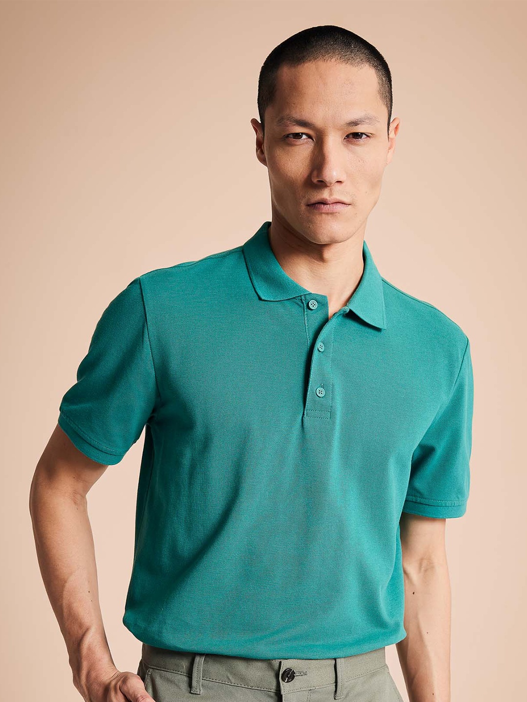 

DeFacto Polo Collar Cotton T-shirt, Teal