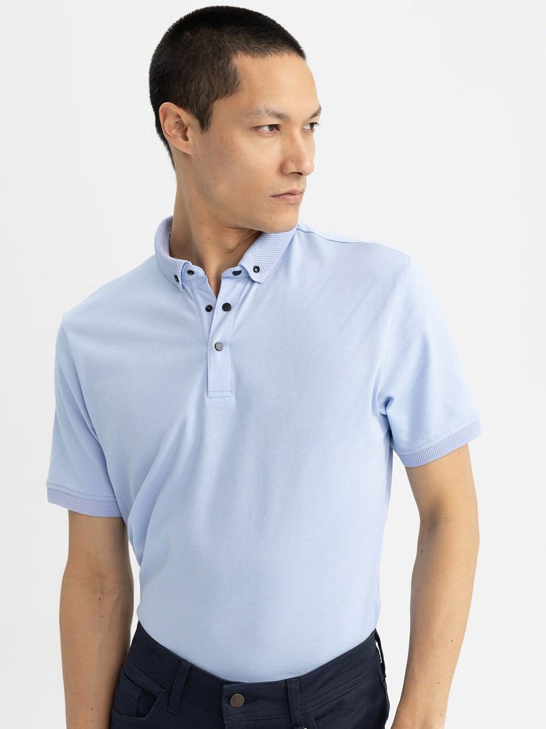 

DeFacto Polo Collar Cotton T-shirt, Blue