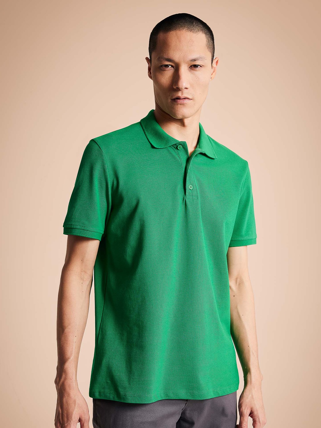 

DeFacto Polo Collar Cotton T-shirt, Green