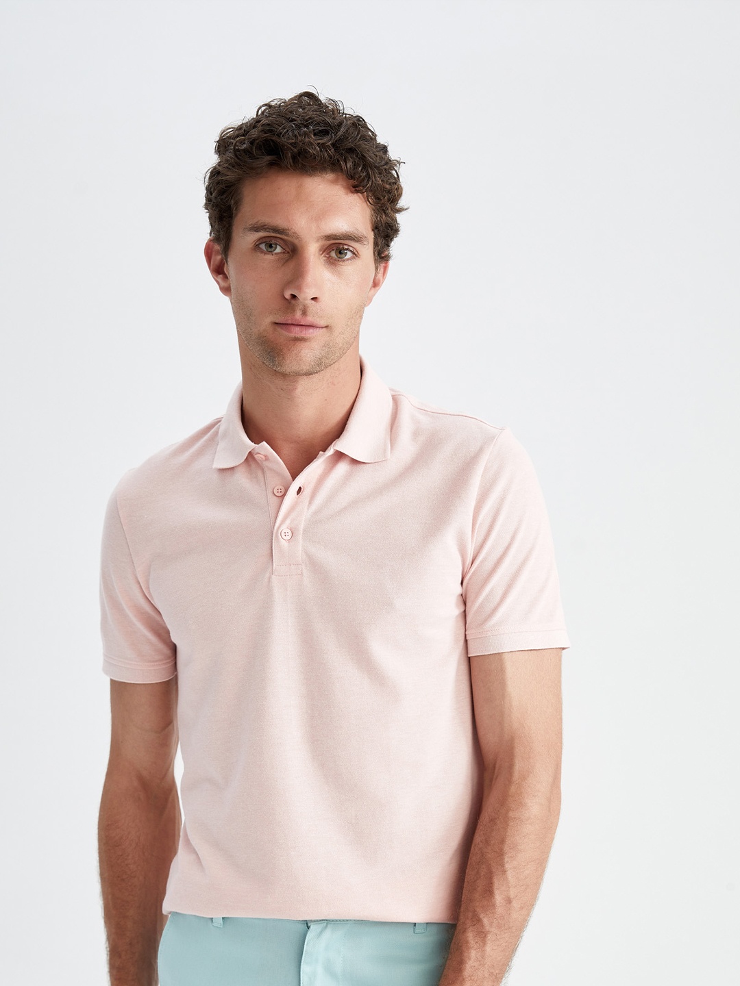 

DeFacto Polo Collar T-shirt, Pink