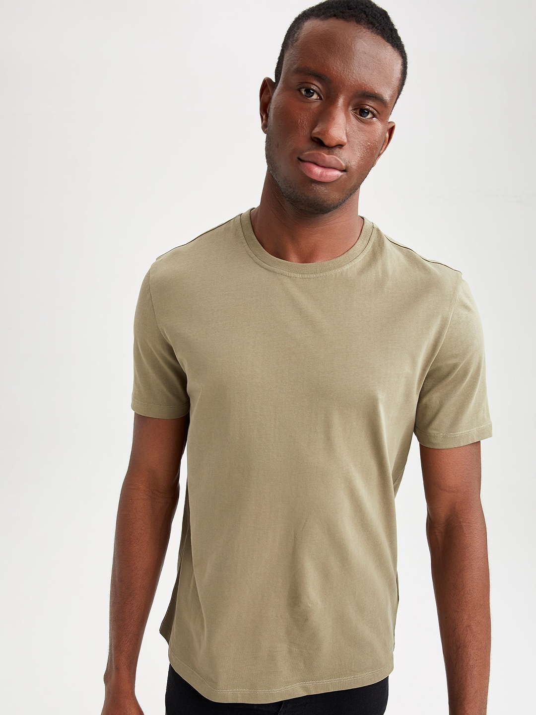 

DeFacto Round Neck Cotton T-shirt, Green